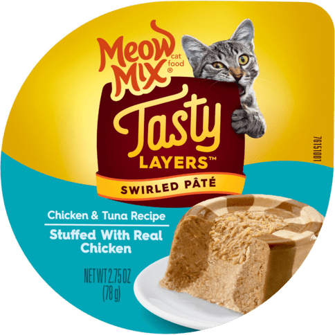 Meow Mix Tasty Layers Chicken And Tuna Recipe Stuffed With Real Chicken